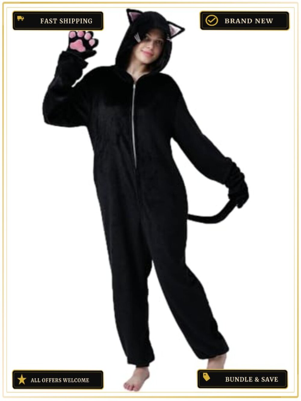 Plush Adult Animal Onesie Hooded One-Piece Pajama Cosplay Costume